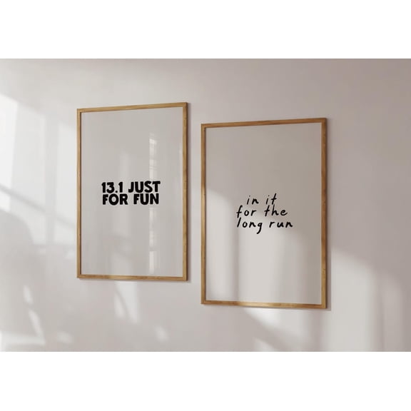 Half Marathon Motivational Wall Art 13.1 Run Club Set 2 Stretched Canvas 16x24