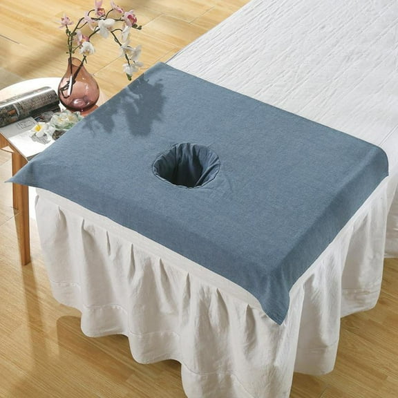 Half Massage Table Sheet Beauty Salon Hole Towel Cloth, Durable Comfortable And Use - Navy Blue