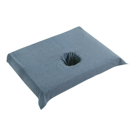 Half Massage Table Sheet Breathable Cosmetic Beauty Hole Towel 19.68x27.55inch - Navy Blue