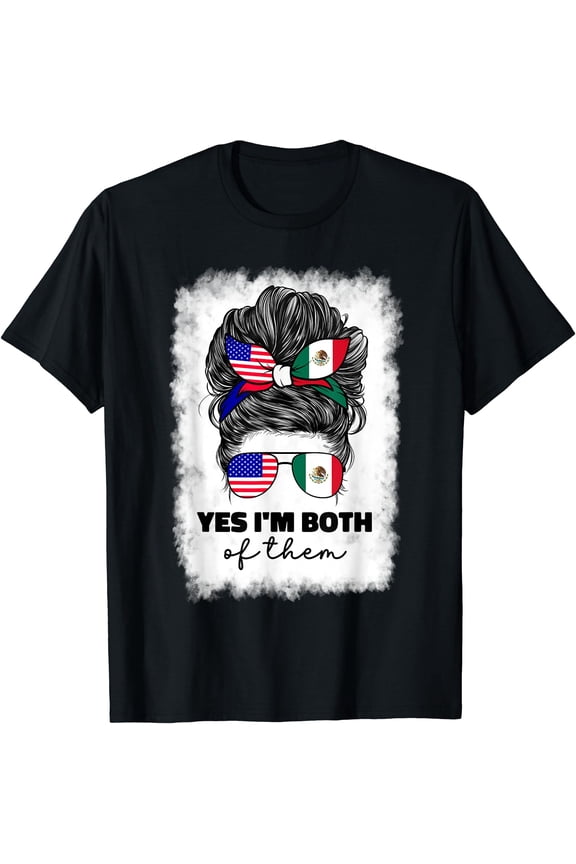 Half Mexican And American Mexico America Usa Flag Girl Woman T-Shirt, Unisex T-Shirt