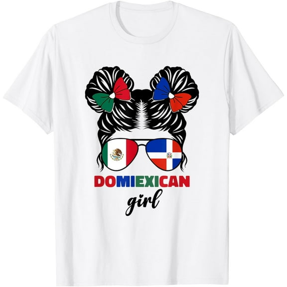 Half Mexican And Dominican Mexico Dominicana Flag Girl Kids T-Shirt mens t shirt，white，women，funny，misfits，men，journey，t-shirt