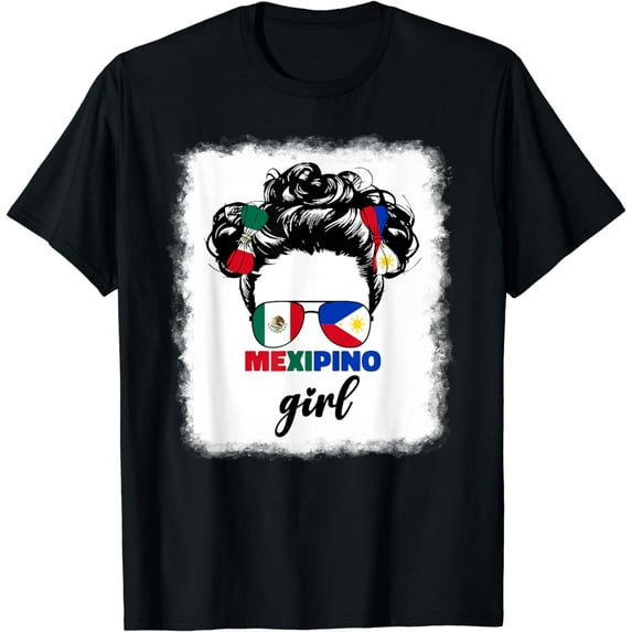 Half Mexican And Filipino Mexico Flag Mexipino Girl Kids Mix T-Shirt