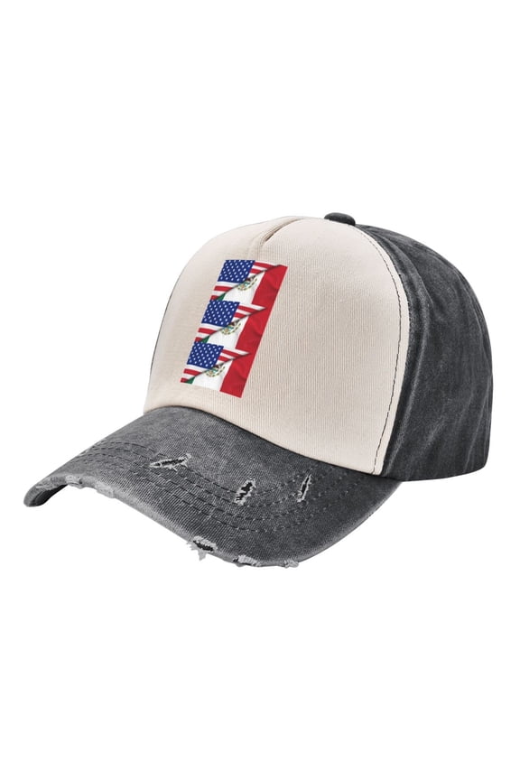 Half Mexican Half America Distressed Baseball Cap Dad Hats for Men Women Vintage Trucker Hat Low Profile Ball Caps