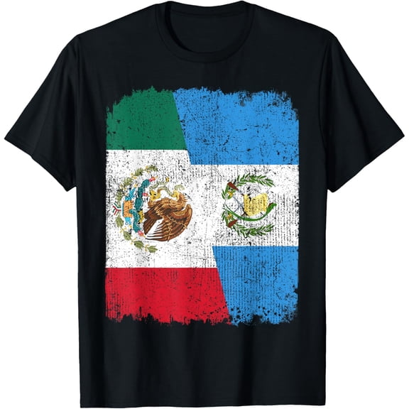 Half Mexican Half Guatemalan Flag Heritage Pride Roots T-Shirt
