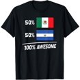 thumbnail image 1 of Half Mexican Half Salvadorian Pride Mexico El Salvador Flag T-Shirt, 1 of 4