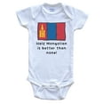 thumbnail image 1 of Half Mongolian Is Better Than None Funny Mongolia Flag Baby Bodysuit, 6-9 Months White, 1 of 2