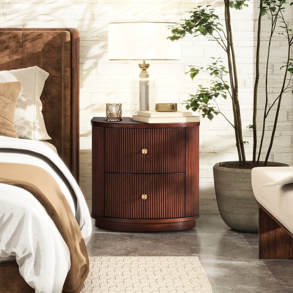 Half-Moon 2-Drawer Storage Table | Perfect for Valentine's Decor | Using Sustainable Beech Wood | Eliminates Mess in Space