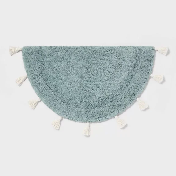 Half Moon Bath Rug with Tassels