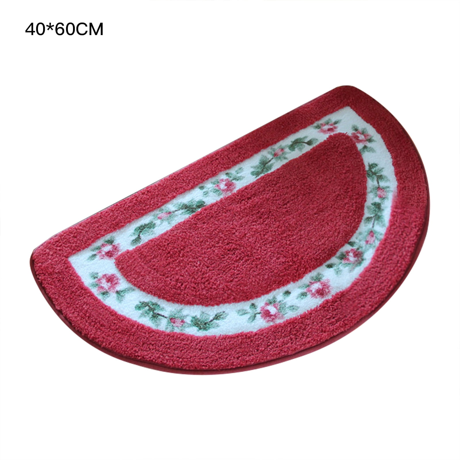 Half Moon Bathroom Door Mat, Semicircle Rustic Style Rose Mat Way Rug ...