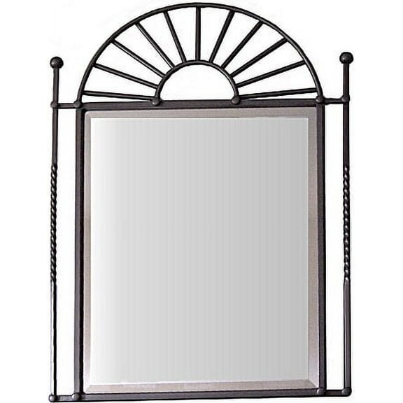 Half Moon Beveled Silver Wrought Iron Mirror
