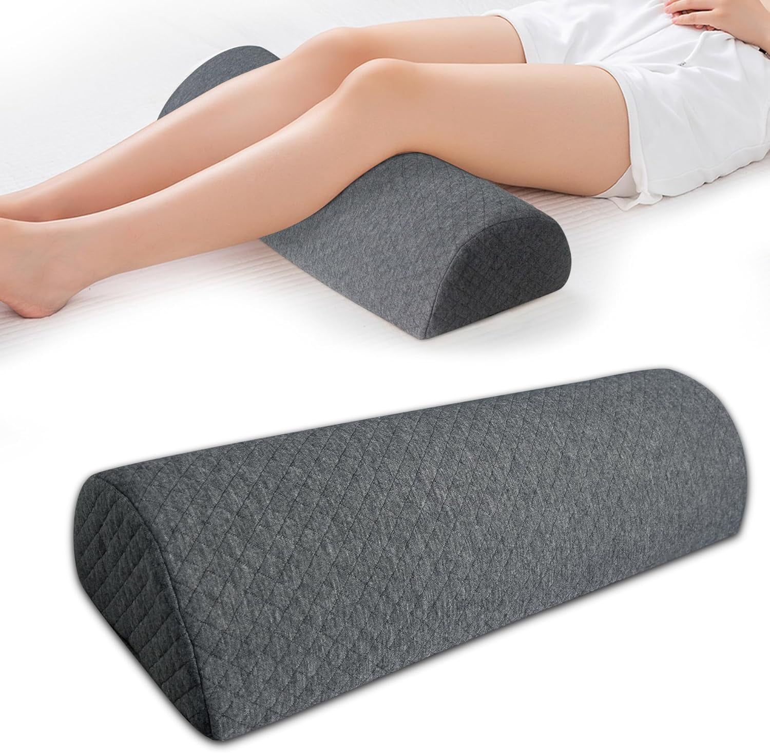 Half Moon Bolster Knee Pillow, Back Pain Relief Memory Foam Leg Pillow
