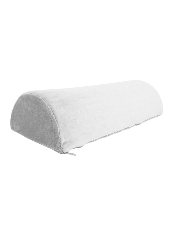 Half Moon Bolster Pillow Memory Foam Ergonomic Support Cushion for Neck Back Leg Knee Pain Relief - White