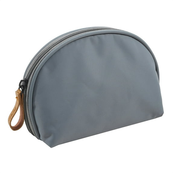 Half Moon Cosmetic Beauty Bag for Purse Travel Handy Makeup Pouch for Women Girls Toiletries Storage Bag (Gray)