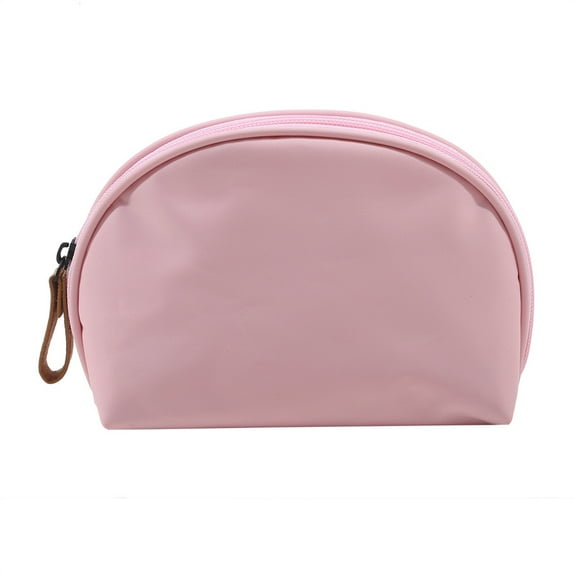 Half Moon Cosmetic Beauty Bag for Purse Travel Handy Makeup Pouch for Women Girls Toiletries Storage Bag (Pink)