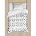 thumbnail image 1 of Half Moon Duvet Cover Set Twin Size, Crescent Stars Arrangement Repetitive Simplistic Pattern on Plain Background, 2 Piece Bedding Set with 1 Pillow Sham, Dimgray White, by Ambesonne, 1 of 3
