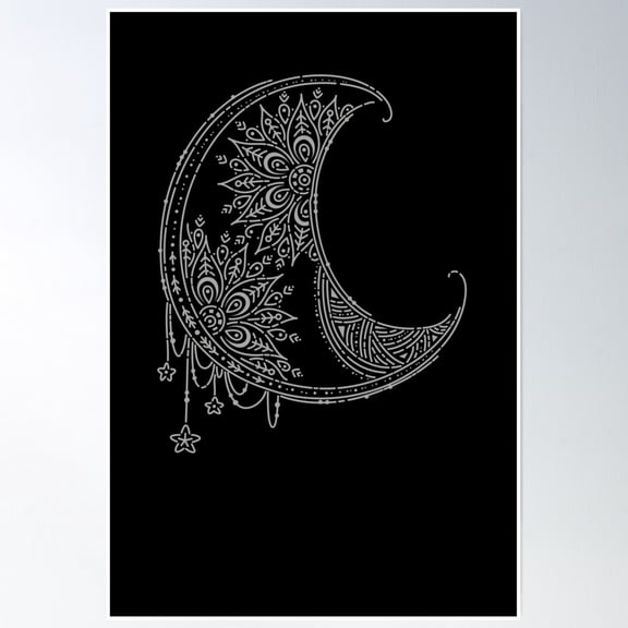 Half Moon Indie / Boho Chic Poster Wall Art, Modern Wall Decor, 16x24 UNFRAMED