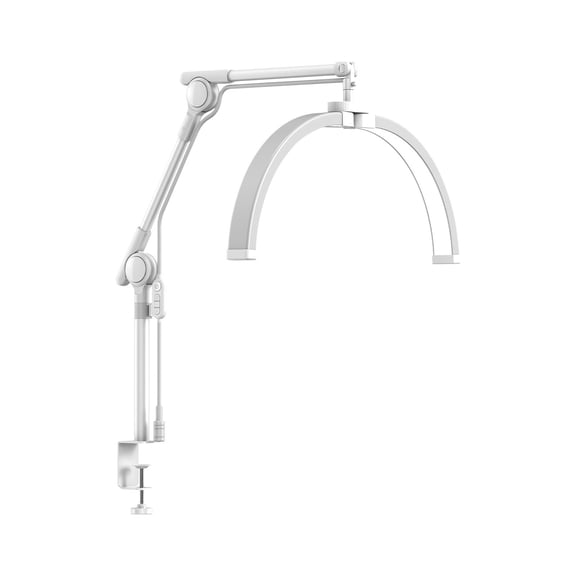 Half Moon Light, 2026 New Foldable LED Lash Lamp Nail Light for Beauty, Tattoo, Skincare - 3 Color Temperature, Adjustable Height & Angle, White