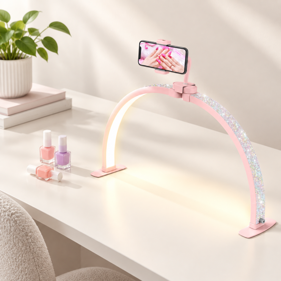 Half Moon Light For Desk: 29" Foldable Desk