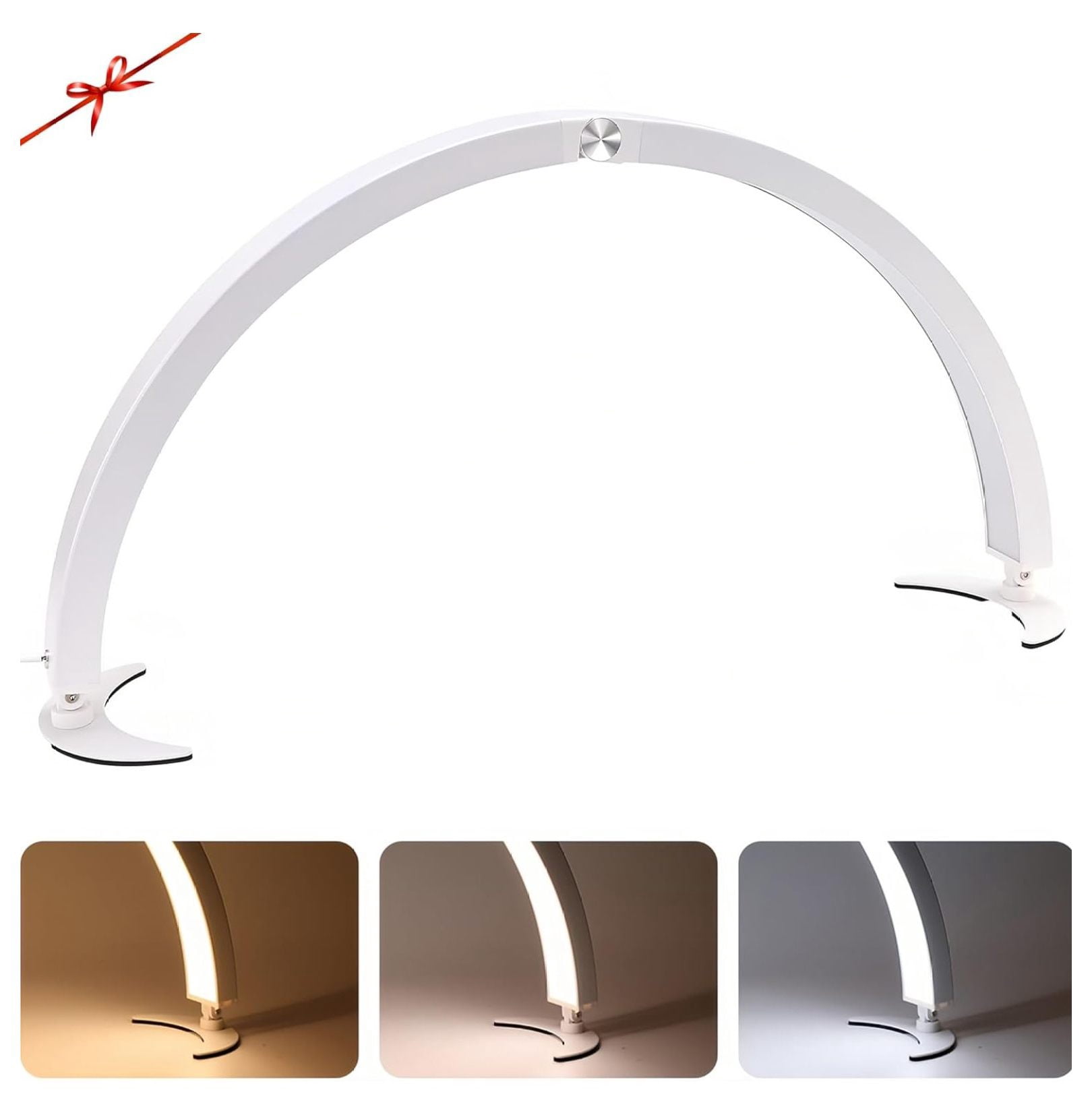28 Inch Half Moon LED Desk Lamp - 35W Dimmable Nail & Lash Light, 3000K-6000K Adjustable For Manicure, Skincare, Tattoo