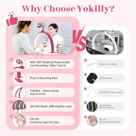 Half Moon Light for Nail Desk