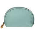 thumbnail image 1 of Half Moon Makeup Bag Small Half Moon Cosmetic Beauty Bag for Purse Cosmetic Organizer Light Blue Beige, 1 of 8