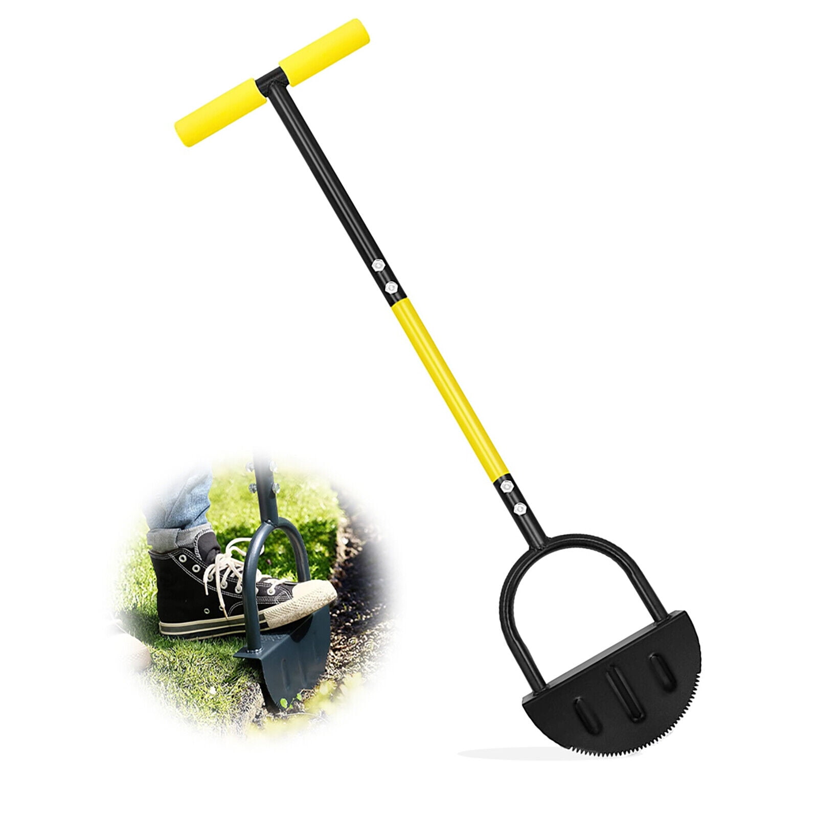 Half Moon Manual Edger Lawn Tool with Steel Long Handle(with Soft Cushion)