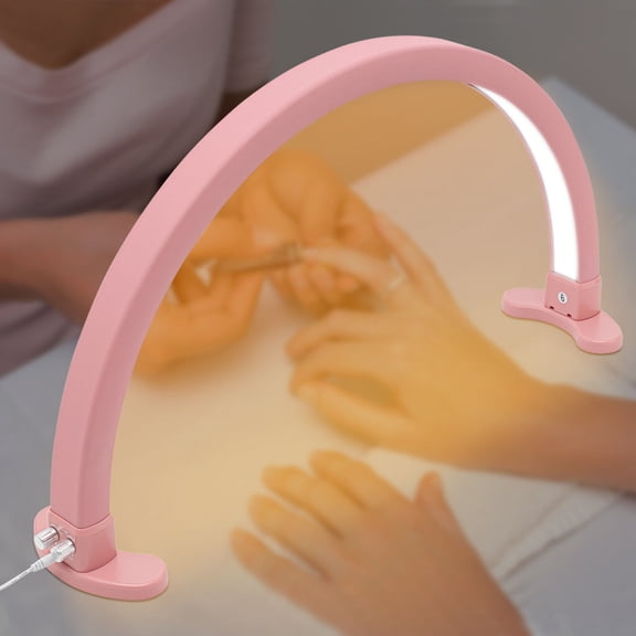 Half-Moon Nail Desk Lamp, Adjustable Brightness & Color Temperature, 300 LED Beads, 40W, Energy-Efficient, Eye-Caring, Perfect for Nail Salons & Beauty Professionals