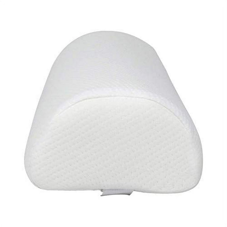 Half Moon Pillow - Half Cylinder Pillow Provides Best Support for Lumbar -  Neck - Knee and Leg with Removable Poly-cotton Cover (White). 