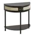 thumbnail image 1 of Half-Moon Rattan Console Table with 2 Storage Drawers & Sliding Door, Black - Entryway Hallway Furniture, 1 of 7