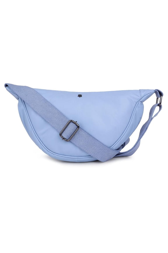 Half Moon Sling -100% Genuine Leather-Everyday Travel Sling Bag for Unisex Light Blue - By Tortoise