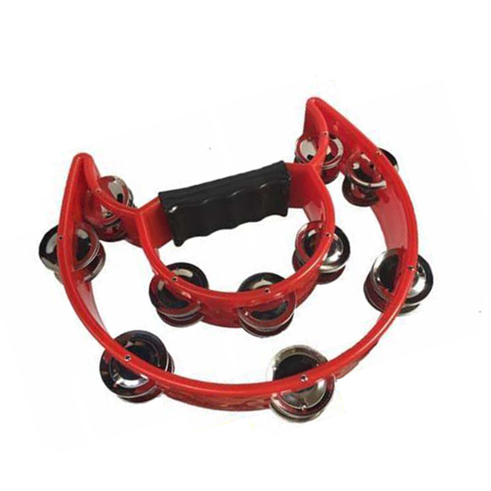 Half Moon Tambourine Musical Instruments Double Layer Row Kids Playsets