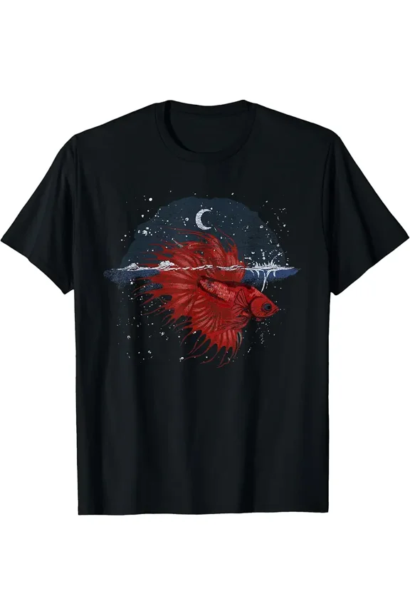 Half Moon Underwater World Sea Animal Aquarium Betta Fish T-Shirt