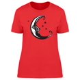 thumbnail image 1 of Half Moon With Face N&W T-Shirt Women -Image by Shutterstock, Female x-Large, 1 of 2