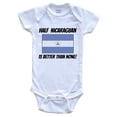 thumbnail image 1 of Half Nicaraguan Is Better Than None Nicaragua Flag Funny Baby Bodysuit, 0-3 Months White, 1 of 2