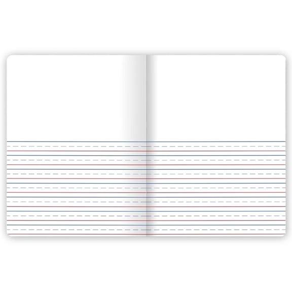 Half Page Ruled Writing Tablet:  Composition Notebook with Picture Space, 200 Pages, Hard Cover