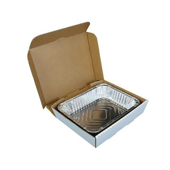 Half Pan White 13" x 10-7/8" x 3" Corrugated Catering Box, Case of 50
