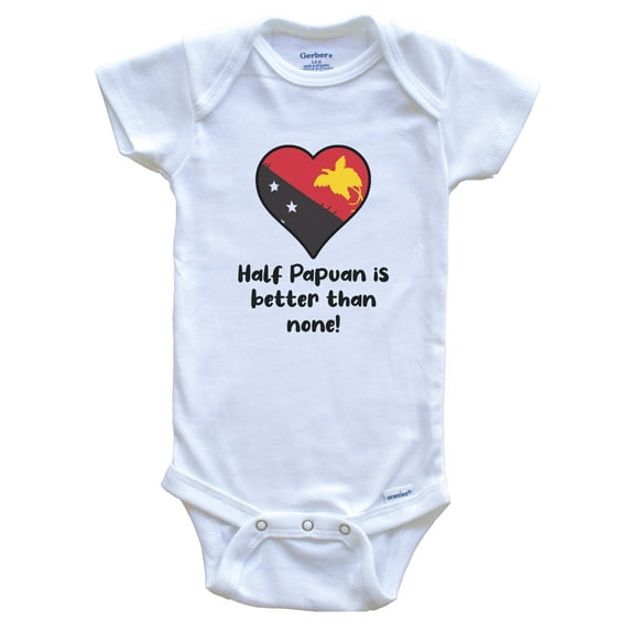 Half Papuan Is Better Than None Papua New Guinea Flag Heart Baby Bodysuit