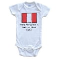 thumbnail image 1 of Half Peruvian Is Better Than None Funny Peru Flag Baby Bodysuit, 3-6 Months White, 1 of 2