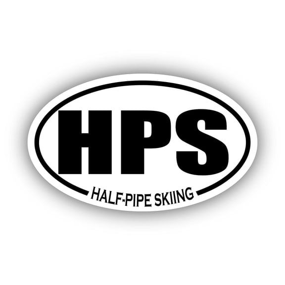 Half-Pipe Skiing HPS Oval Bumper Sticker 3M Vinyl Decal 3 in x 5 in