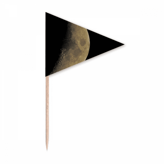 Half Planet Dark Night Sky Toothpick Triangle Cupcake Toppers Flag