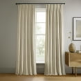 thumbnail image 1 of Half Price Drapes Alabaster Beige French Pleat Signature Velvet Blackout Curtains(1 Panel),50WX 120L, 1 of 11