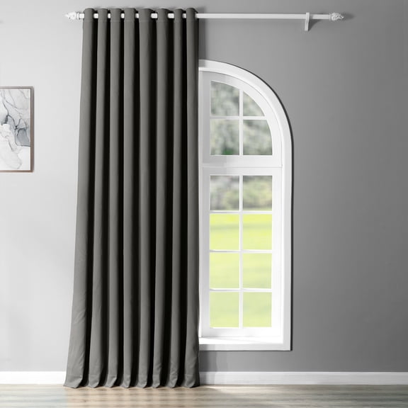 Half Price Drapes Anthracite Grey Extra Wide Grommet Room Darkening Curtains (1 Panel), 100W X 120L
