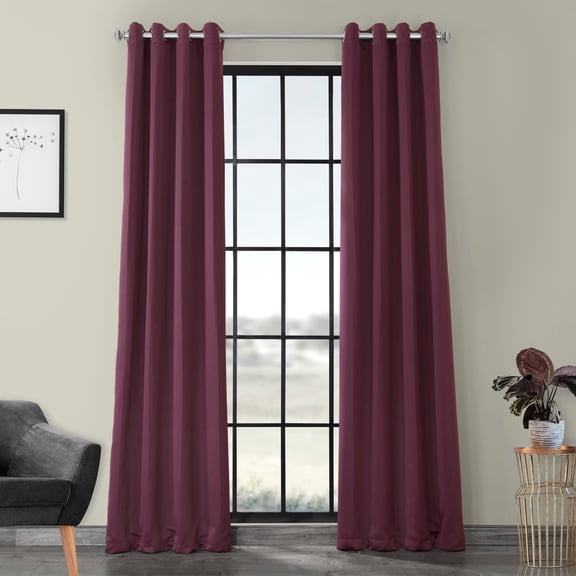 Half Price Drapes Aubergine Grommet Room Darkening Curtains for Bedroom (1 Panel), 50W X 120L