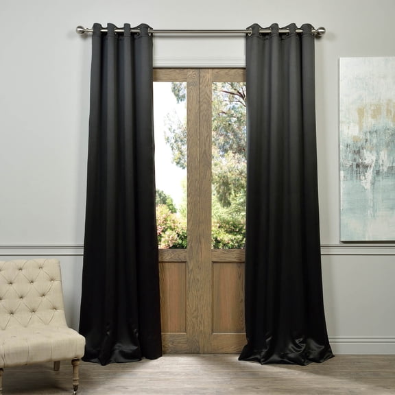 Half Price Drapes Jet Black Grommet Room Darkening Curtains for Bedroom (1 Panel), 50W X 96L