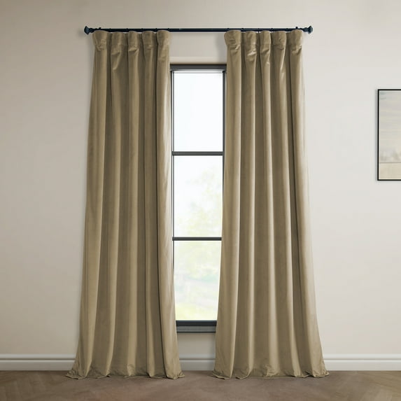 Half Price Drapes Museum Taupe Heritage Plush Velvet Room Darkening