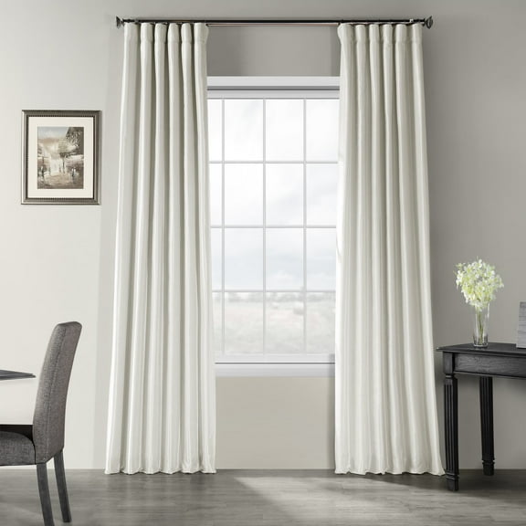 Half Price Drapes Mist Grey Grommet Dupioni Silk Room Darkening Curtains (1 Panel), 50WX 96L