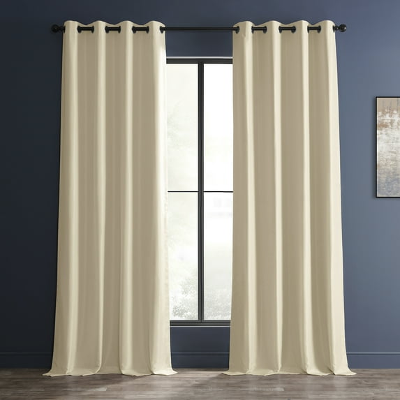 Half Price Drapes Off White Grommet Vintage Dupioni Silk Room Darkening Curtains (1 Panel), 50WX 108L
