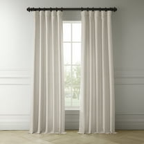 Half Price Drapes Parchment Cream Faux Linen Room Darkening Curtains for Bedroom(1 Panel),50W X 84L