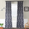 thumbnail image 1 of Half Price Drapes Printed Flora Navy Room Darkening Curtains for Bedroom(1 Panel), 50W X 96L, 1 of 6