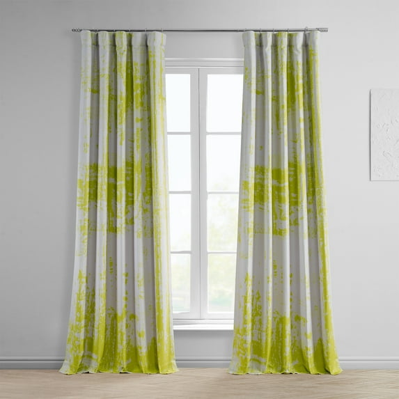 Half Price Drapes Printed Temple Garden Blue Room Darkening Curtains for Bedroom(1 Panel), 50W X 120L